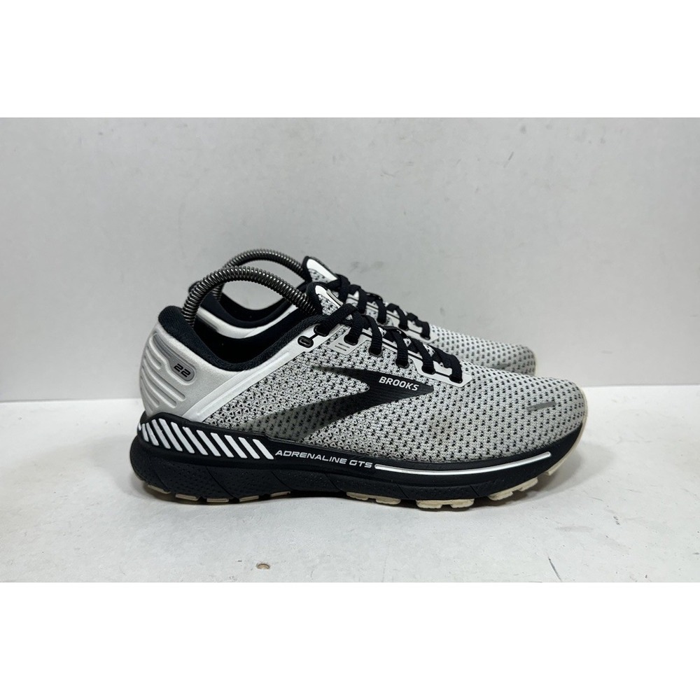 Brooks Adrenaline GTS 22 Womens Size 8.5 B Running Shoes White Black 1203531B135